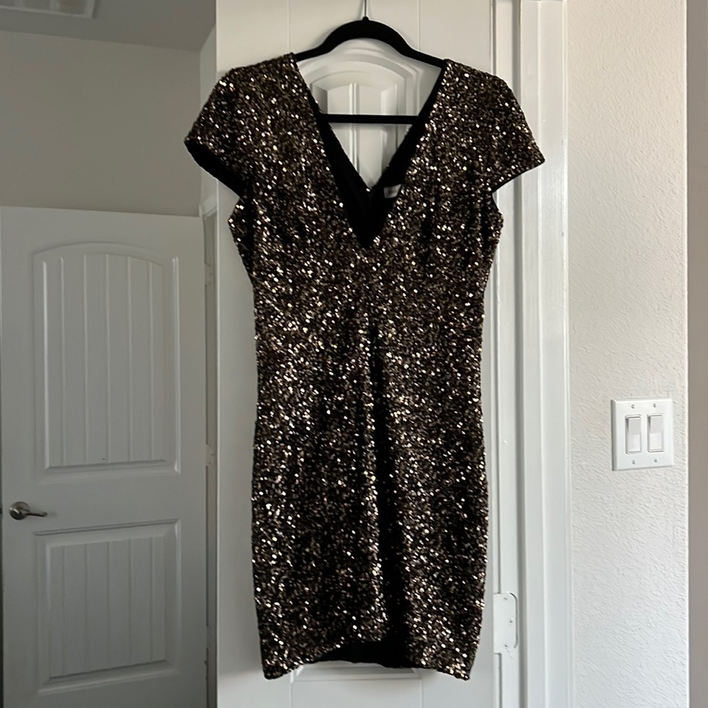 Dress the Population sequence mini dress